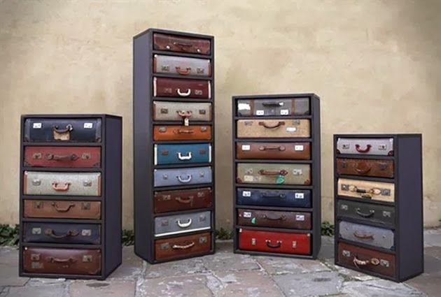 Винтажные шкафчики из чемоданов