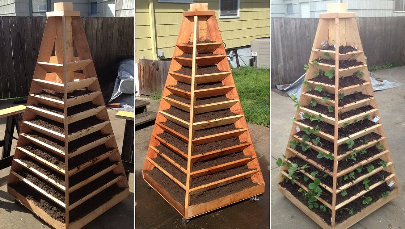 Vertical Pyramid Garden Planter - DIY - iCreatived