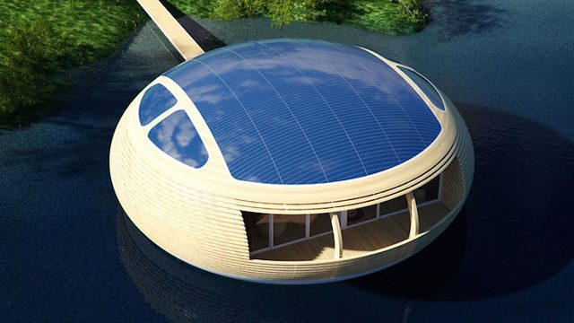 Плавающая солнечная энергия Waternest Eco-Home