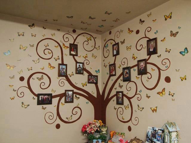 Удивительные идеи семейного древа на стенах