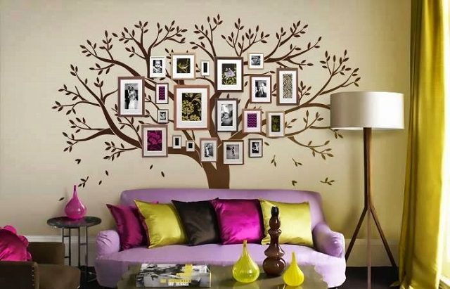 Удивительные идеи семейного древа на стенах