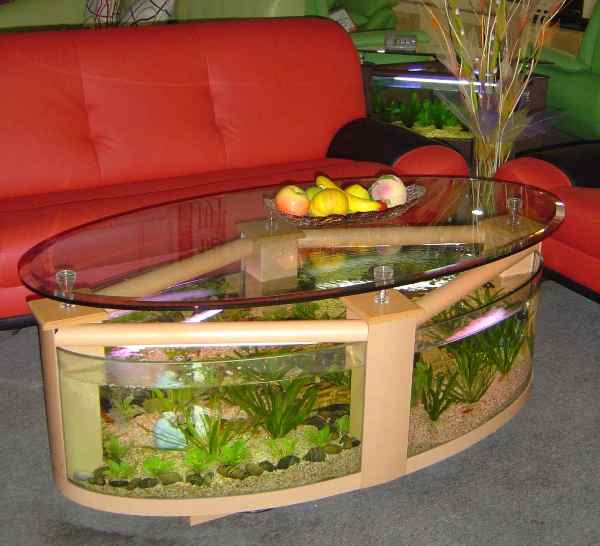 Совмещение аквариума с кофейным столиком