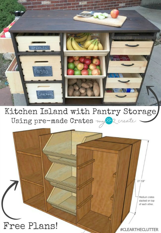 Build a Kitchen Island with Pantry Storage | iCreatived