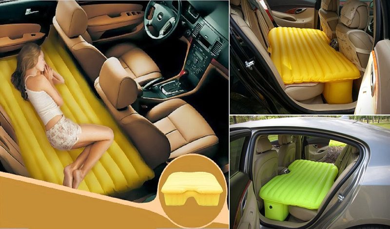 car backseat inflatable air bed mattress pillow