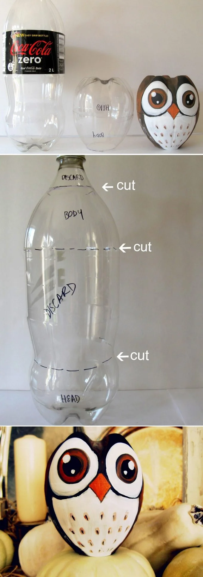 How To Turn a Plastic Bottle Into An Owl - Recycle Project 