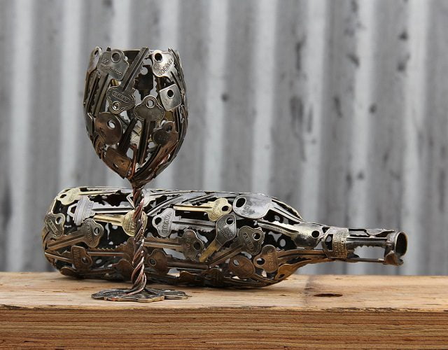 Amazing Sculptures Made By Using Keys and Coins 1