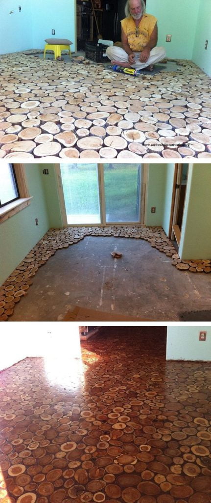 Cordwood Flooring by Sunny Pettis - iCreatived