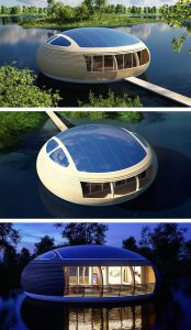 Floating Solar-Powered Waternest Eco-Home