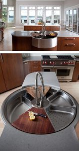 Awesome Rotating Sink has Cutting Board, Colander and More