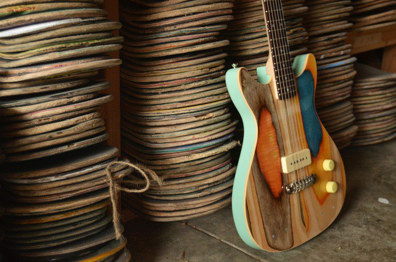 Guitars Made From Used Skateboard Decks 1