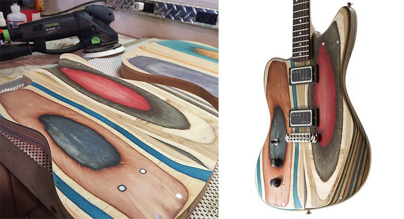 Guitars Made From Used Skateboard Decks 6