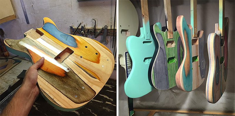 Guitars Made From Used Skateboard Decks 7