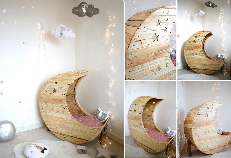 Cozy Baby Crib with Moon Shape iCreatived