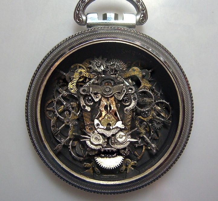 Gorgeous Tiny Sculptures Made of Recycled Watches 3