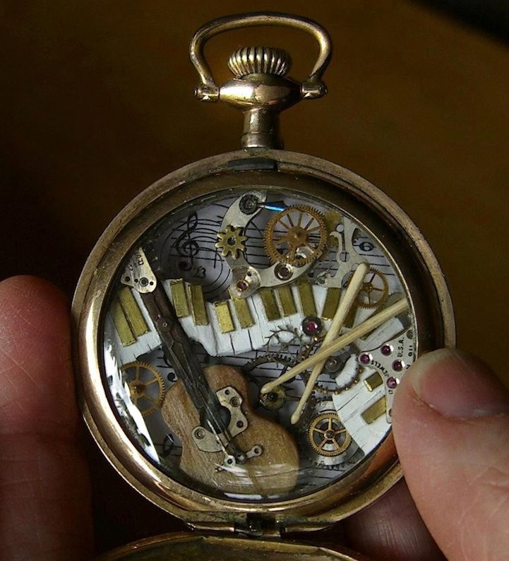 Gorgeous Tiny Sculptures Made of Recycled Watches 5