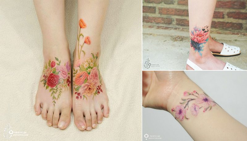 47 Breathtaking Watercolor Flower Tattoos  StayGlam