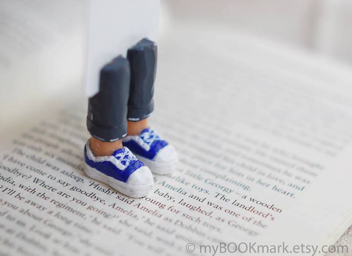 Quirky Bookmarks Look Like Tiny Legs of Literary Characters Sticking Out Between Pages 14