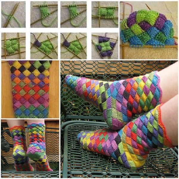 Rainbow-Knitted-Socks