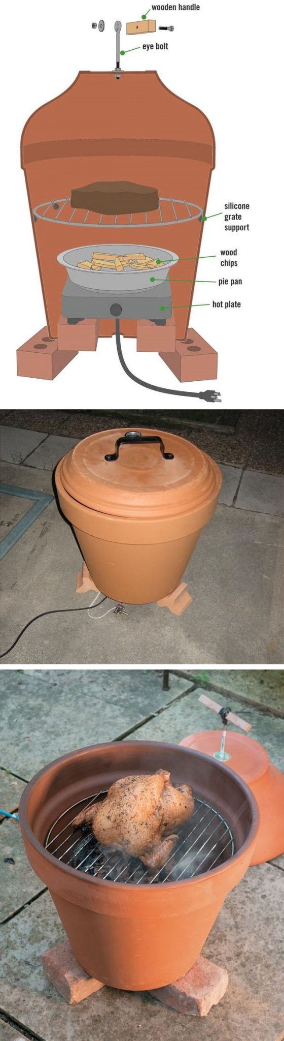 Clay pot outlet smoker