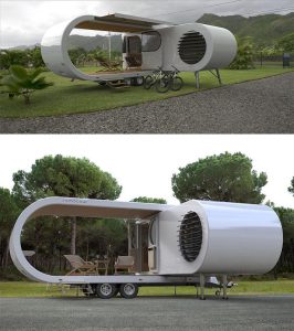 Futuristic Camper Van Extends To Reveal Fascinating Party Deck