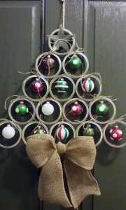 Canning Mason Jar Lid Christmas Tree Door Hanger