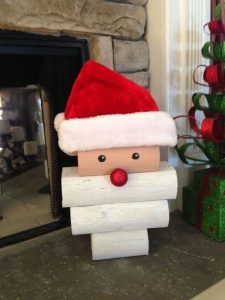 DIY Stacked Wood Santa