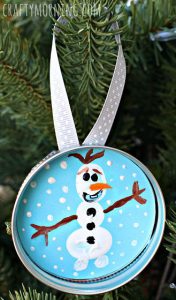 Fingerprint Frozen Olaf Christmas Ornament