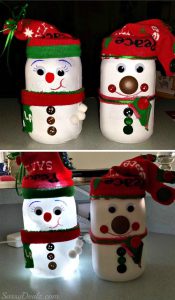 DIY Snowman Mason Jar Light