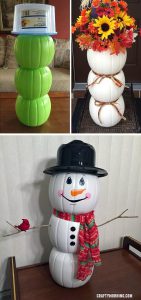 Plastic Pumpkin Snowman