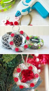 DIY Red Buttons And Twine Wrapped Jar Lid Ornament