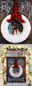 DIY Glittery Snowman Wreath