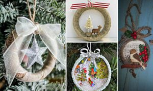 Simple and Festive Mason Jar lid Ornaments for Christmas Decoration
