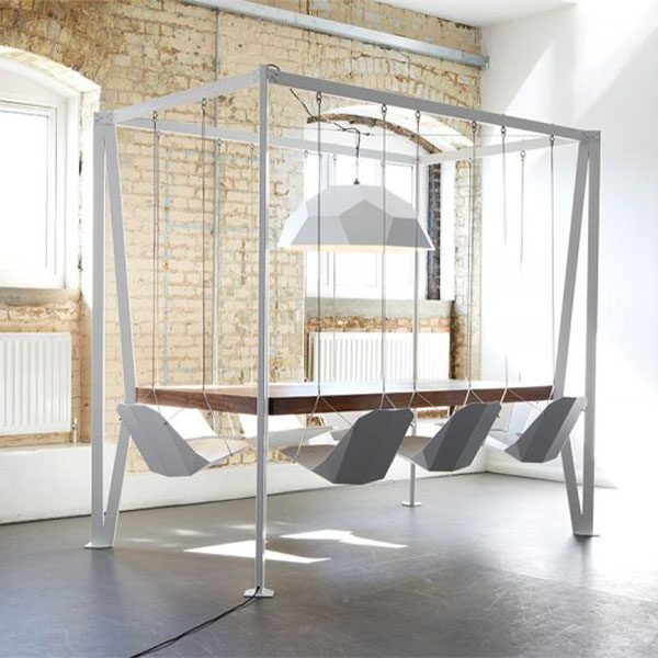 These Swing Tables Let You Swing While You Eat or Have a Meeting