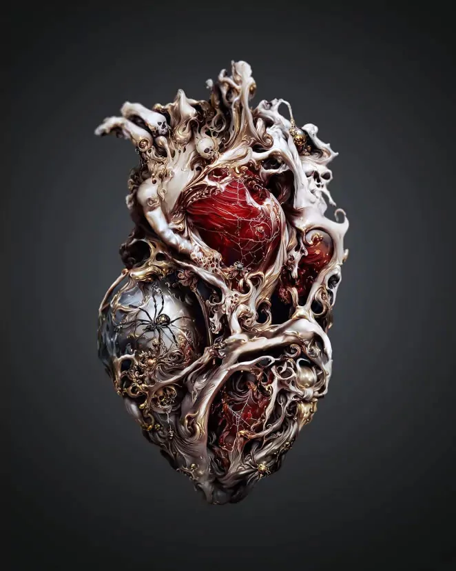 Check the Stunning AI-generated Hearts Created by Andrejs Pidjass