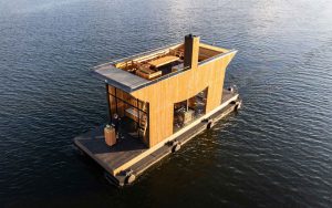 Big Branzino Wooden Floating Sauna in the Stockholm Archipelago