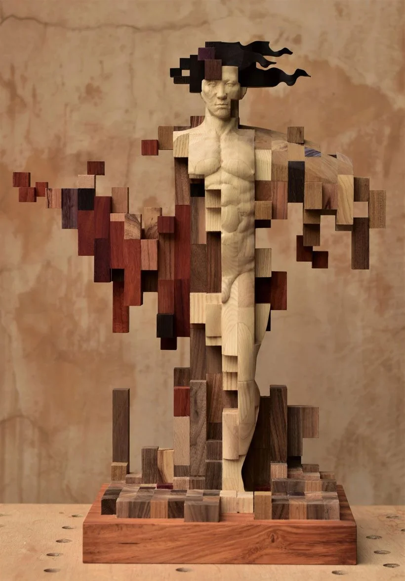 Han Hsu-Tung: Pixelated Wooden Sculpture Master | iCreatived