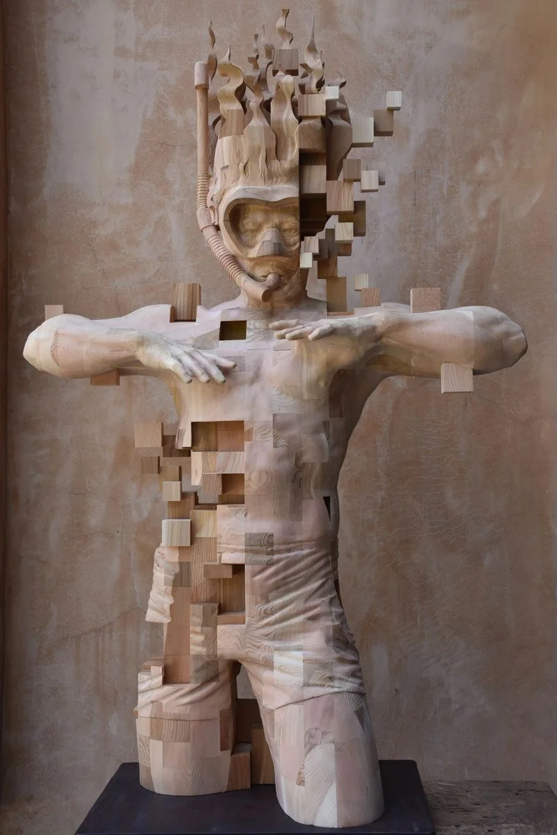 Han Hsu-Tung: Pixelated Wooden Sculpture Master | iCreatived