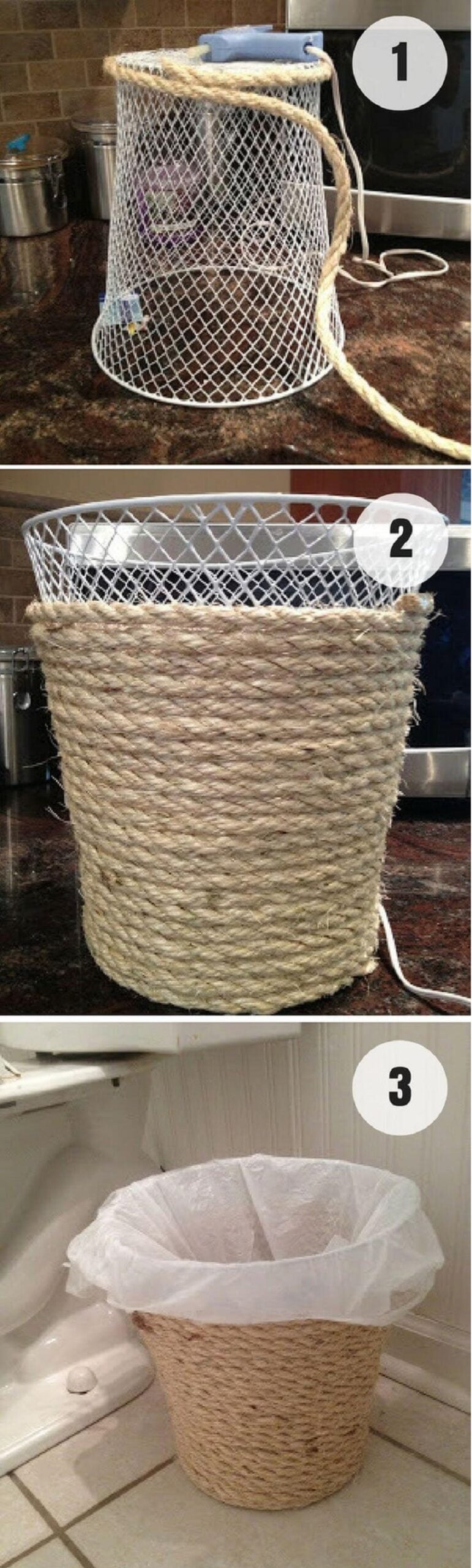 bathroom ideas DIY waste basket