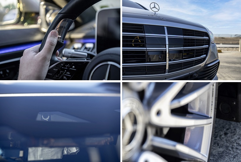 inside and outside of Mercedes-Benz