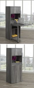 Bookcase with drop-down desk