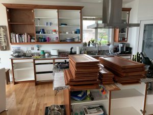 Dissamble kitchen cabinets