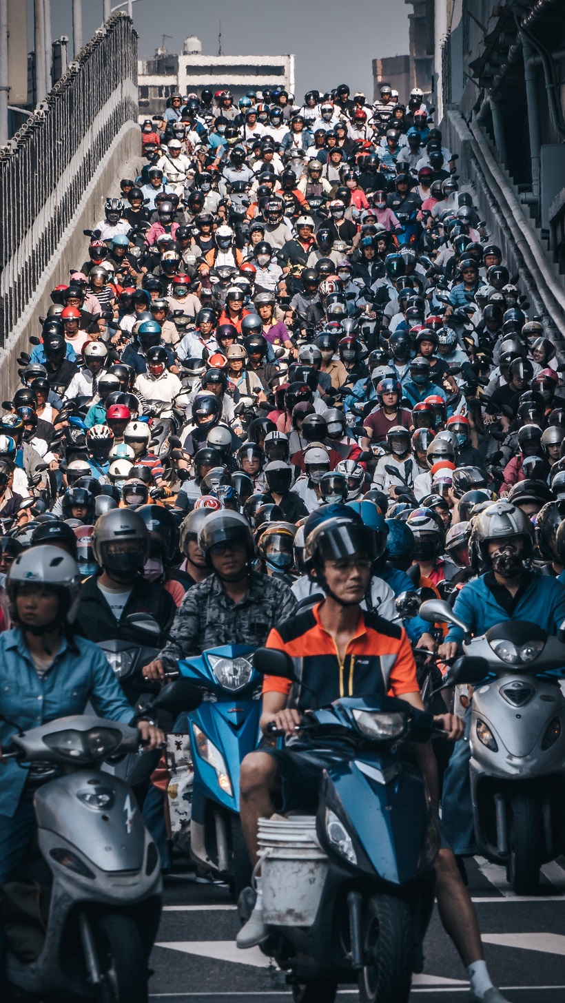 The Rush of motorcycles in Taiwan