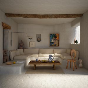 living room of the Villa Saraceni