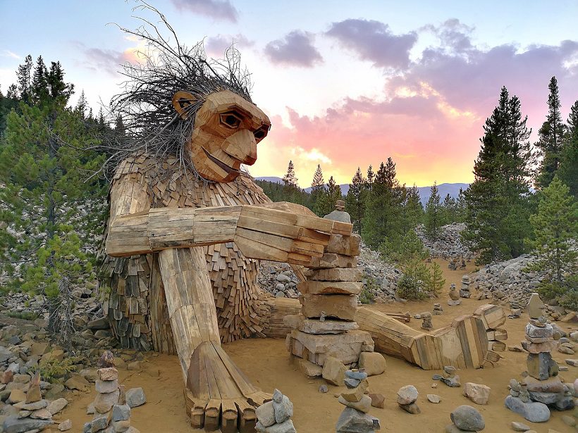 Wooden Troll Sculpture