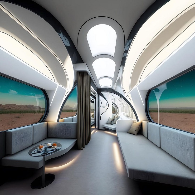 sofa in the luxury train