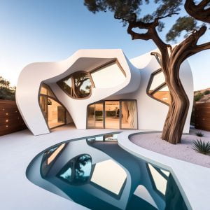 White façaded villa
