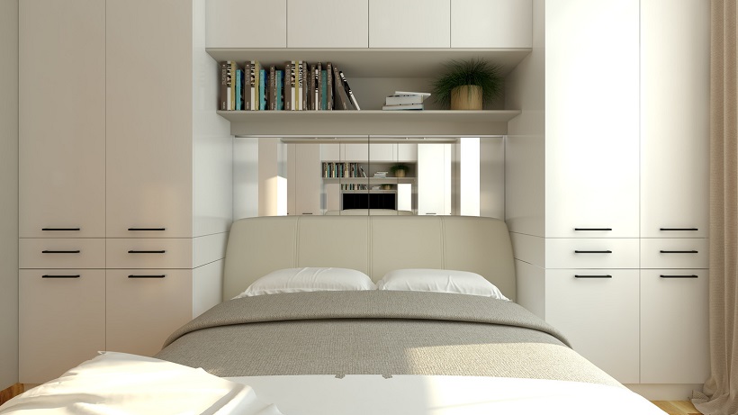 Storage areas in bedroom