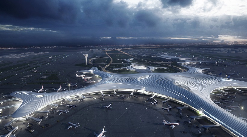 snowflake-shaped airport in China