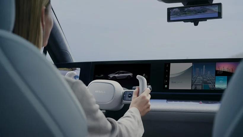 media-centric interior of EV