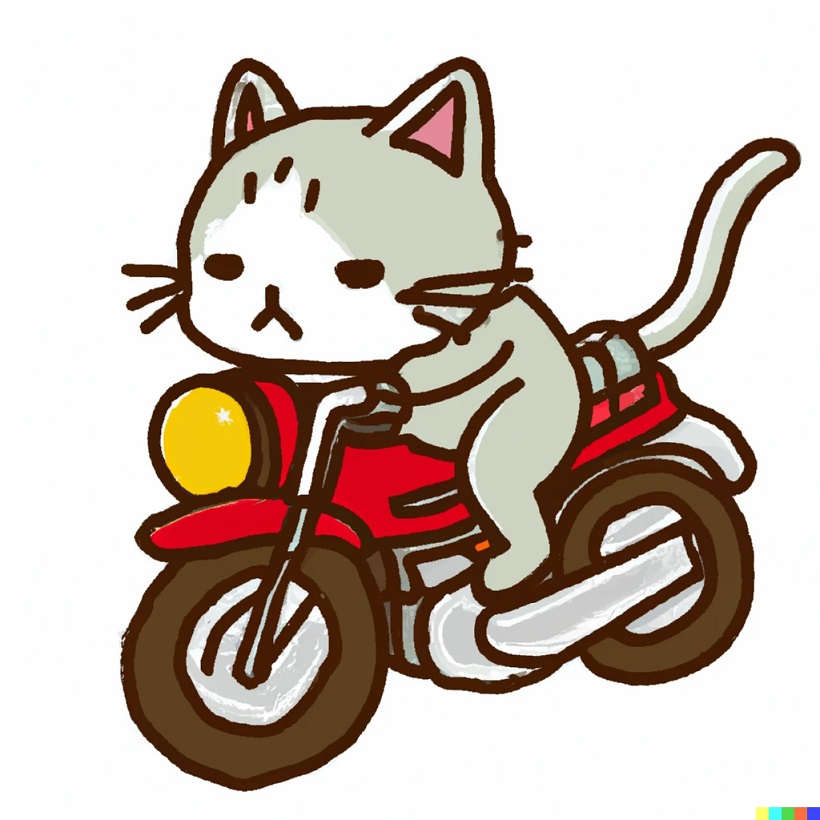A cat riding a motorcycle